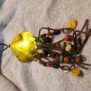 Vintage Leather and Shell Necklace